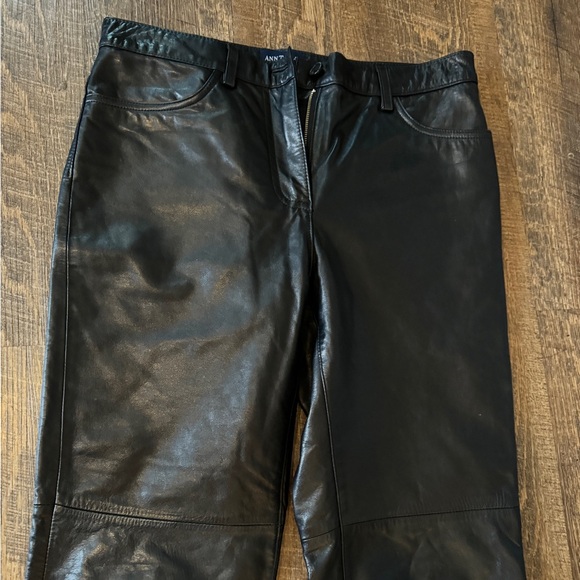 Vintage Ann Taylor, Genuine Black Leather pant, size 6 petite - Picture 3 of 14